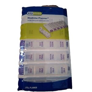 Ezy Dose Medtime Planner Weekly 4x/Day with Push Buttons  Organizer New